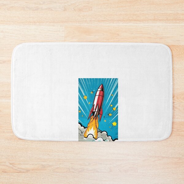 Item preview, a red and white rocket flying through the sky designed and sold by Dark Fantasy Store.