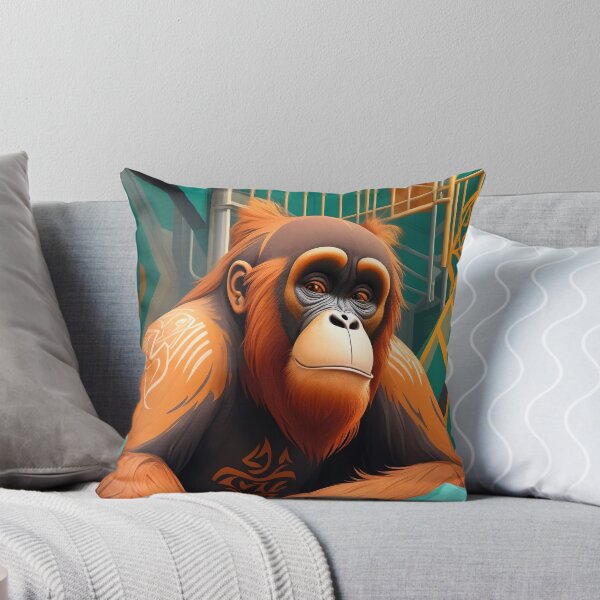 Item preview, Orangutan Colorful Graffiti Mural designed and sold by faunathreads.