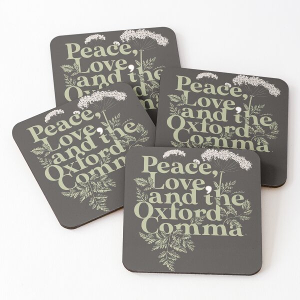 Item preview, Peace, Love and the Oxford Comma designed and sold by brick-red-print.