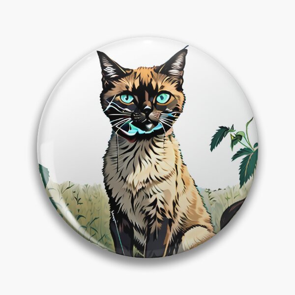 Item preview, Cute Cat in a field enjoying the sunlight Bright Blue Neon Florescent Eyes designed and sold by wojysmokes.