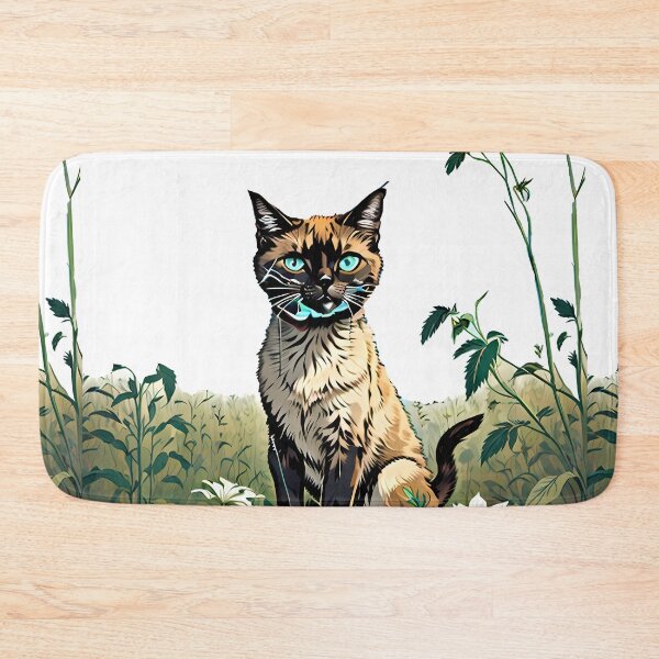 Item preview, Cute Cat in a field enjoying the sunlight Bright Blue Neon Florescent Eyes designed and sold by wojysmokes.