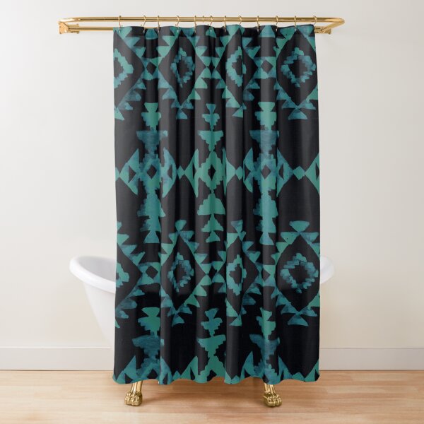 Crazy Montana Turquoise Shower Curtain