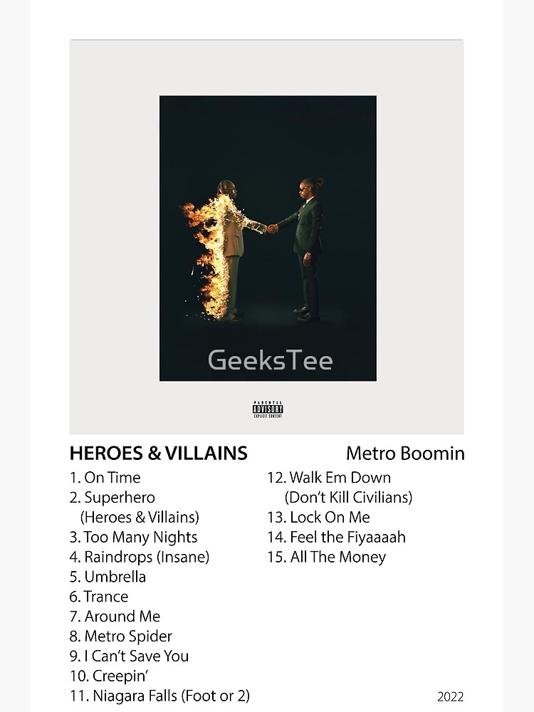 Metro Boomin - Heroes & Villains Poster for Sale by danielschabo