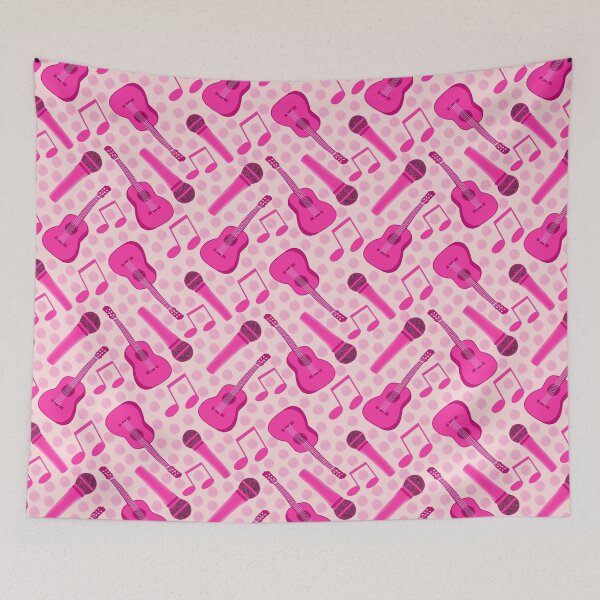 Item preview, Pink Music Pattern | Guitars and Microphones designed and sold by Lindsay Marie Patterns.
