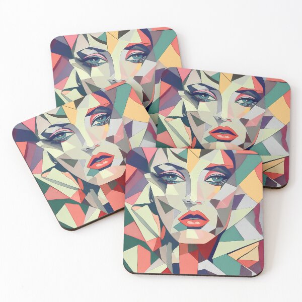 Item preview, Cubist-style portrait of a fashion girl model designed and sold by ElliOzy.