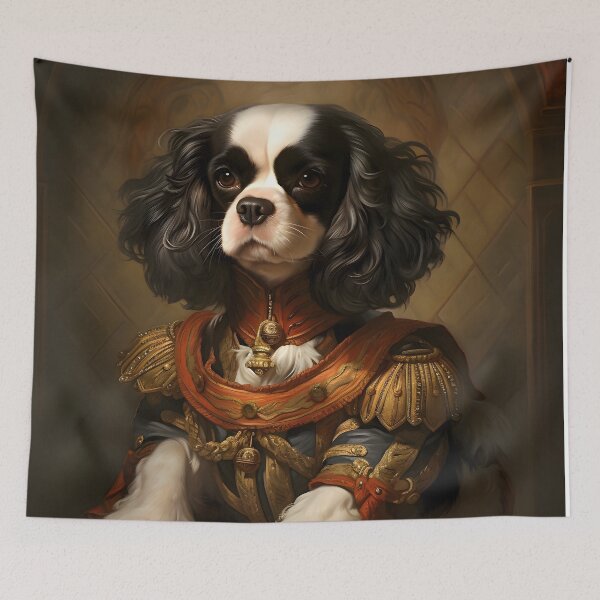 Item preview, Aristocratic Cavalier King Charles Spaniel Portrait Art designed and sold by ConfettiSkyArt.