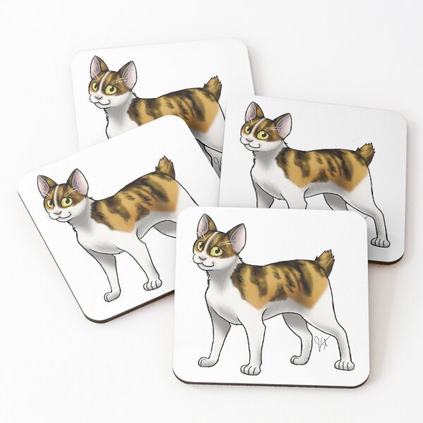 Item preview, Cat - Japanese Bobtail - White and Calico designed and sold by Jennifer Stolzer.
