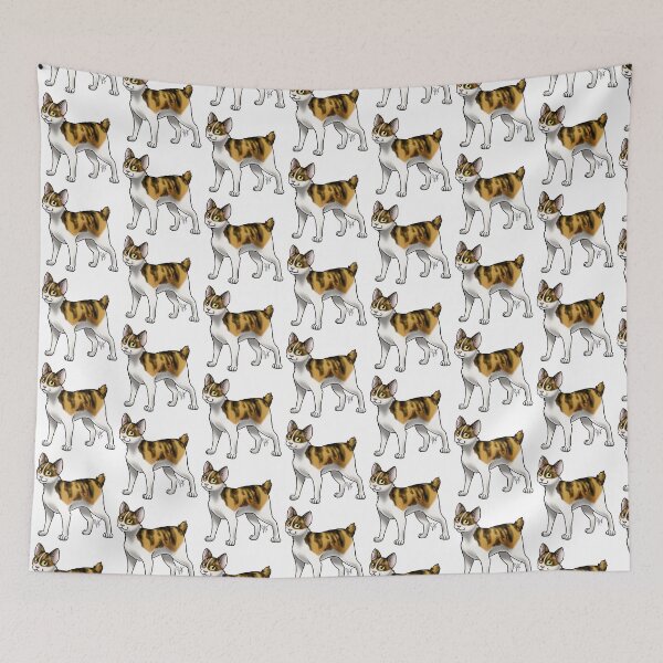 Item preview, Cat - Japanese Bobtail - White and Calico designed and sold by Jennifer Stolzer.