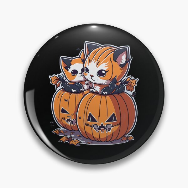 Item preview, Adorable Kawaii Kittens Playing with Pumpkin - Whimsical Cat Art designed and sold by kanjxtan.