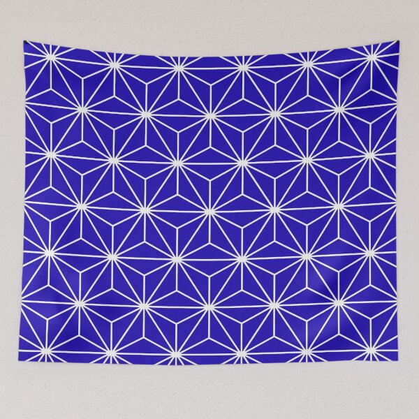Item preview, Traditional Japanese Asanoha Star Pattern in Ultramarine Blue designed and sold by tonymagnerart.