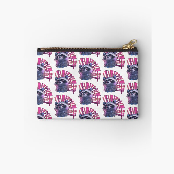 Item preview, Transfixed Pink-eyed Raccoon Korean Graffiti Design with White Background by Zeesdesign on Redbubble designed and sold by ZEESDESIGN.