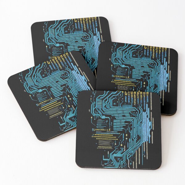 Item preview, Circuit board art neon cyberpunk designed and sold by TaevasDesign.