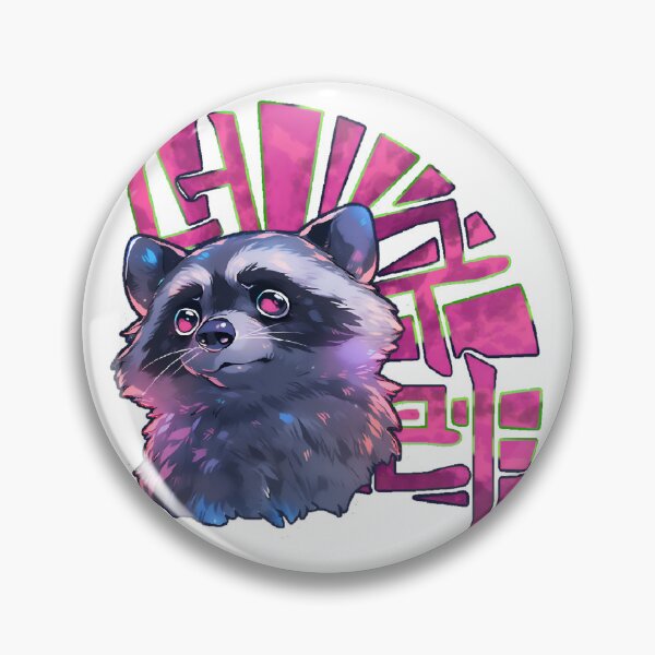 Item preview, Transfixed Pink-eyed Raccoon Korean Graffiti Design with Transparent Background by Zeesdesign on Redbubble designed and sold by ZEESDESIGN.