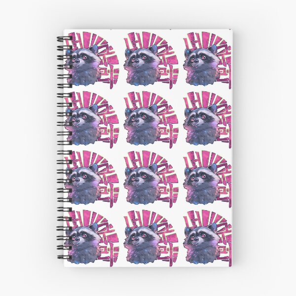 Item preview, Transfixed Pink-eyed Raccoon Korean Graffiti Design with Transparent Background by Zeesdesign on Redbubble designed and sold by ZEESDESIGN.