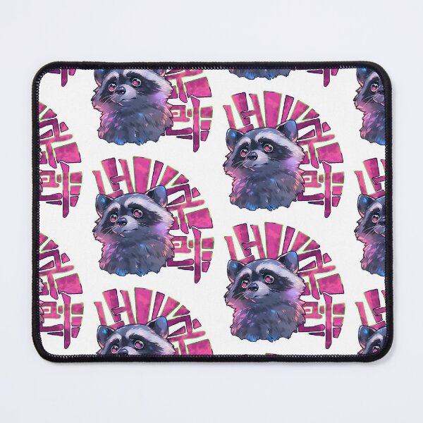 Item preview, Transfixed Pink-eyed Raccoon Korean Graffiti Design with Transparent Background by Zeesdesign on Redbubble designed and sold by ZEESDESIGN.