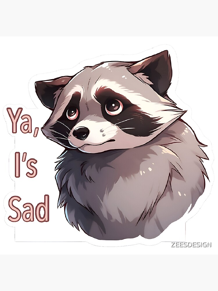 Cute raccoon illustration  Sticker for Sale by Yarafantasyart