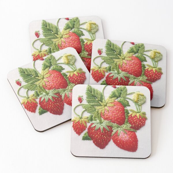 Item preview, Embroidered strawberries designed and sold by Santonix.