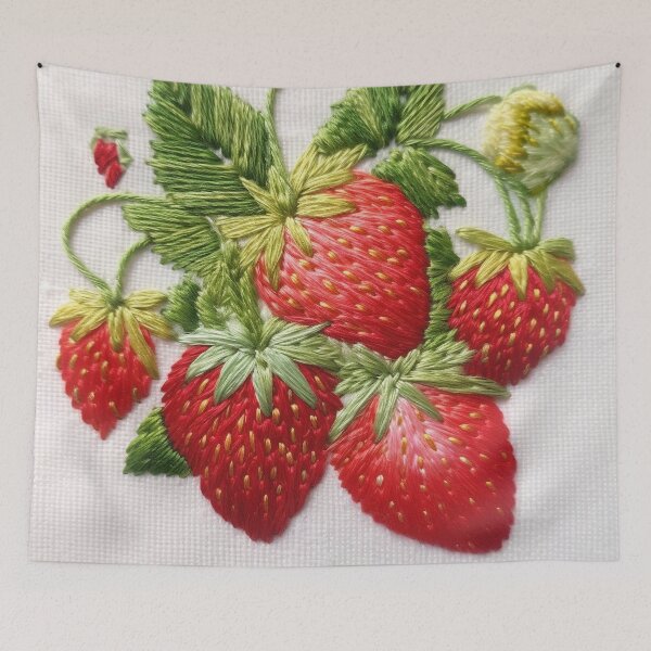 Item preview, Embroidered strawberries designed and sold by Santonix.