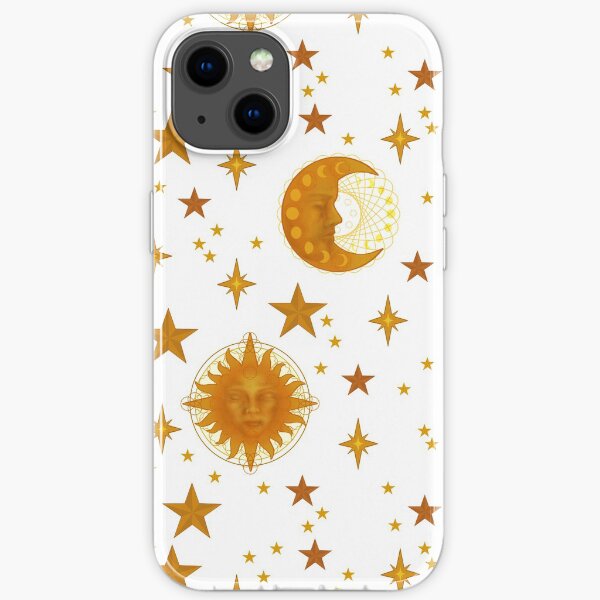 Bohemian 90's Sun and Moon Celestial Pattern iPhone Soft Case