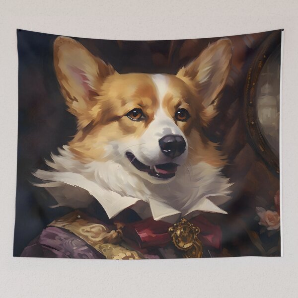 Item preview, Aristocratic Corgi Portrait Art designed and sold by ConfettiSkyArt.
