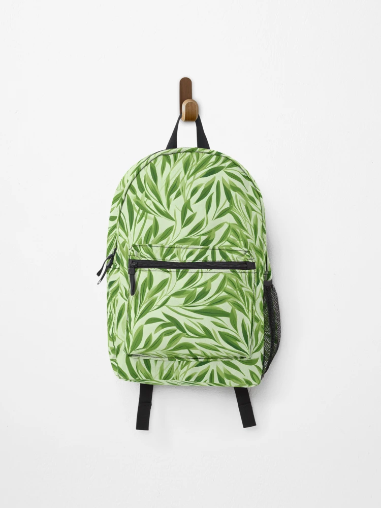 Thumbnail 1 of 3, Backpack, Green Leaves Pattern 24 designed and sold by DigitalPatternx.