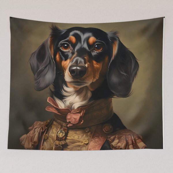 Item preview, Aristocratic Dachshund Portrait Art designed and sold by ConfettiSkyArt.