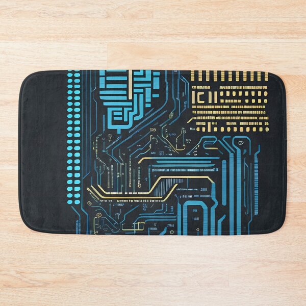 Item preview, Circuit board art neon cyberpunk designed and sold by TaevasDesign.