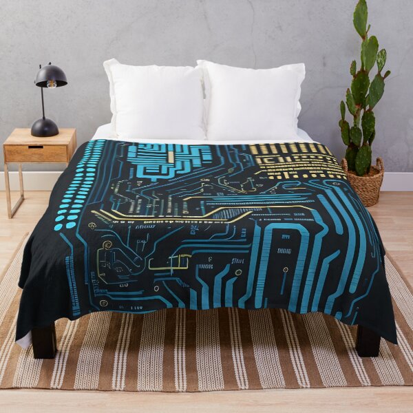 Item preview, Circuit board art neon cyberpunk designed and sold by TaevasDesign.