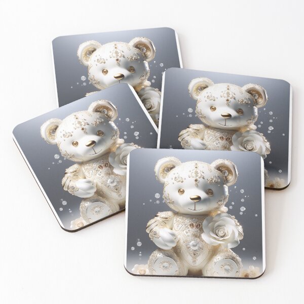 Item preview, ROCOCO: Recuerdo oso blanco y dorado designed and sold by VARYA JAMYL.
