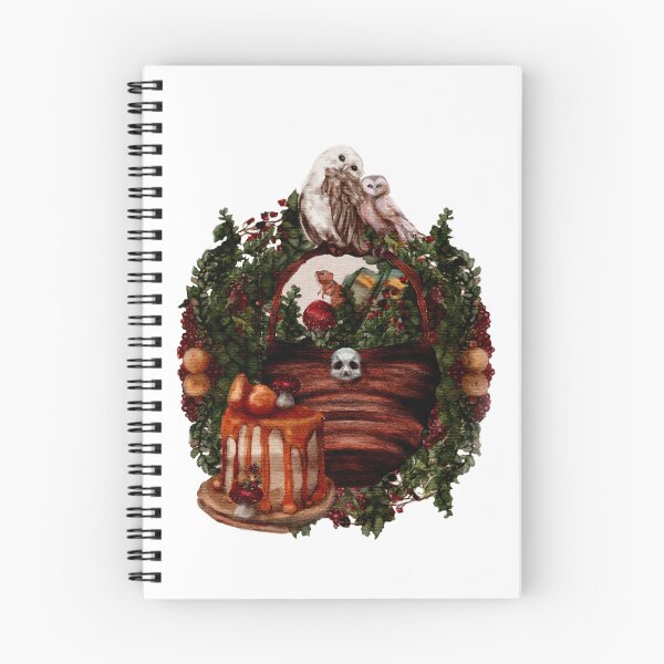 Item preview, Dark Academia Aesthetic: Goblincore Market Gotic Watercolor Picnic Basket, Owls, Mice, Pears, Dark Berries, Redcap mushrooms designed and sold by Monica Laipple.