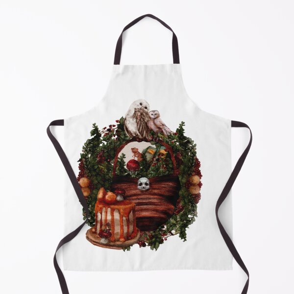 Item preview, Dark Academia Aesthetic: Goblincore Market Gotic Watercolor Picnic Basket, Owls, Mice, Pears, Dark Berries, Redcap mushrooms designed and sold by Monica Laipple.