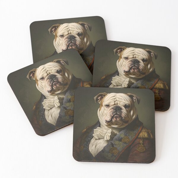 Item preview, Aristocratic English Bulldog Portrait Art designed and sold by ConfettiSkyArt.
