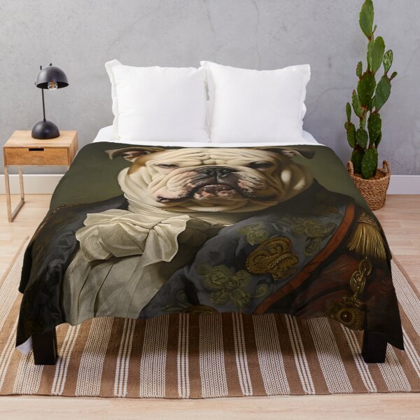 Item preview, Aristocratic English Bulldog Portrait Art designed and sold by ConfettiSkyArt.