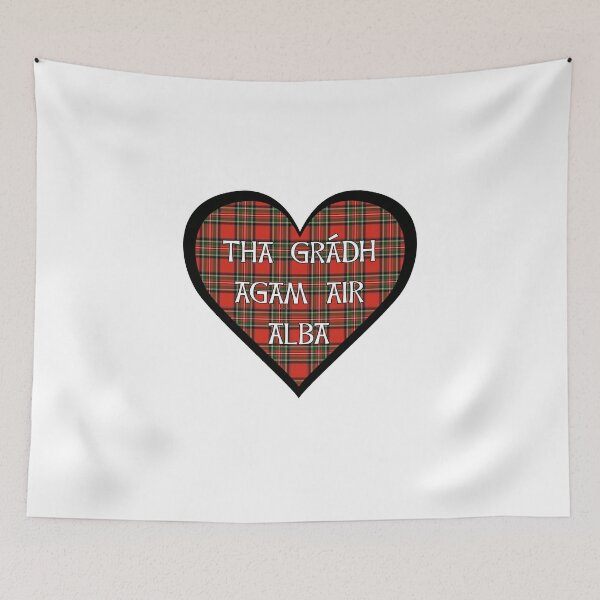 Item preview, Royal Stewart tartan heart "I love Scotland" in Gaelic "Tha Gràdh Agam ort" designed and sold by KyttsyKrafts.
