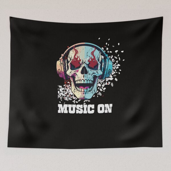 Item preview, carola skull music on classic black t shirt designed and sold by sangram9337.
