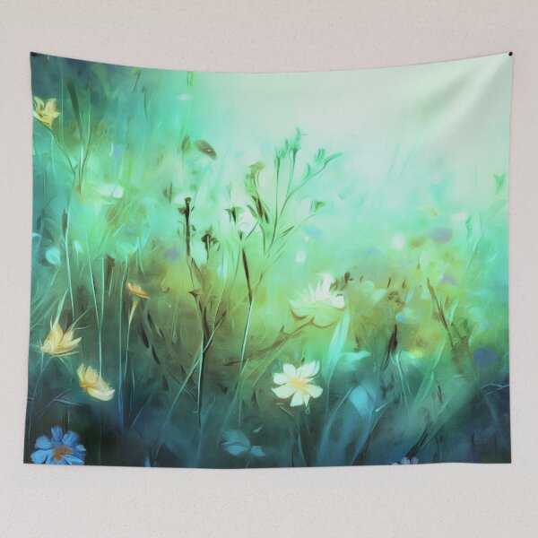 Item preview, The Patchwork Meadow - Turquoise designed and sold by ArtSea-Bubble.