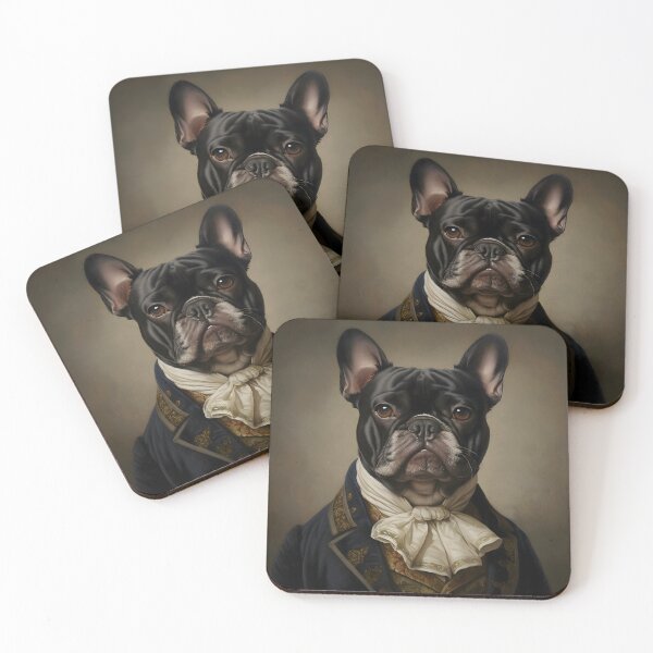 Item preview, Renaissance French Bull Dog Portrait Art designed and sold by ConfettiSkyArt.