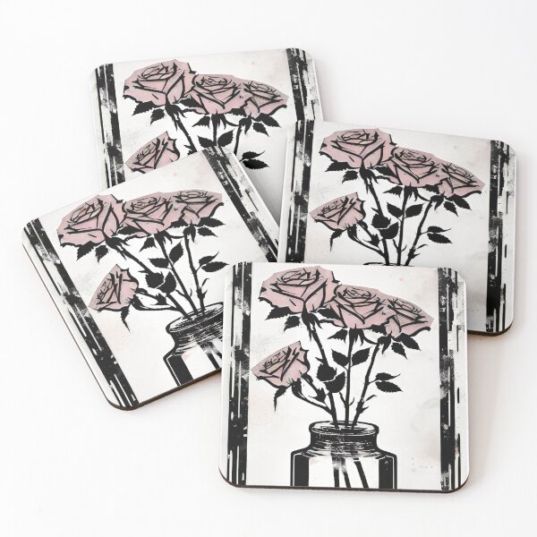 Item preview, Minimalist Symphony of Pink Roses in a Perfumed Vase designed and sold by Simple-Art-work.