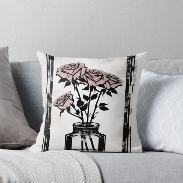 Item preview, Minimalist Symphony of Pink Roses in a Perfumed Vase designed and sold by Simple-Art-work.