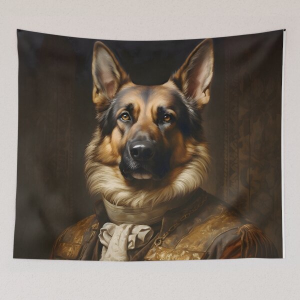 Item preview, Aristocratic German Shepherd Portrait Art designed and sold by ConfettiSkyArt.