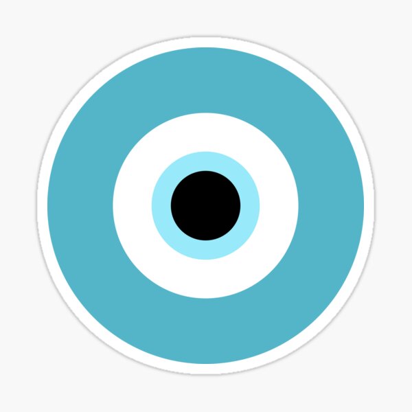 Pastel Blue Colored Evil Eye, Eye of Nazar Sticker