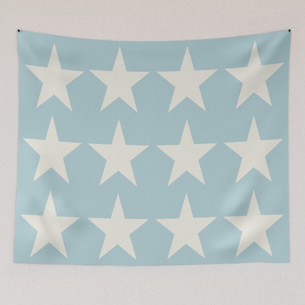 Item preview, Large CREAM and DUCK EGG BLUE STARS designed and sold by RachelMacht.