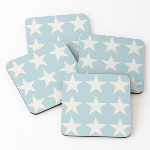 Item preview, Large CREAM and DUCK EGG BLUE STARS designed and sold by RachelMacht.