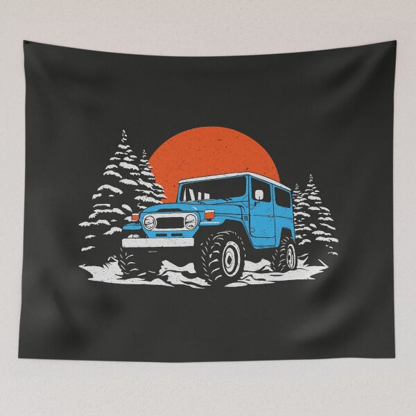Item preview, Retro Japanese off-roader on a cold adventure - Blue designed and sold by ApexFibers.