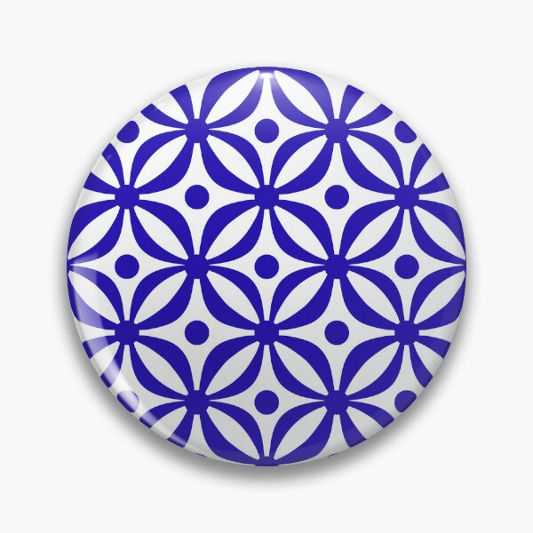 Item preview, Ultramarine Blue Geometric Flower Pattern designed and sold by tonymagnerart.