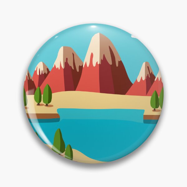 Item preview, Vector illustration of a sea and mountain cartoon landscape designed and sold by Familyshmot.