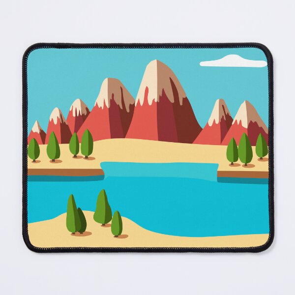 Item preview, Vector illustration of a sea and mountain cartoon landscape designed and sold by Familyshmot.