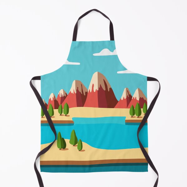 Item preview, Vector illustration of a sea and mountain cartoon landscape designed and sold by Familyshmot.