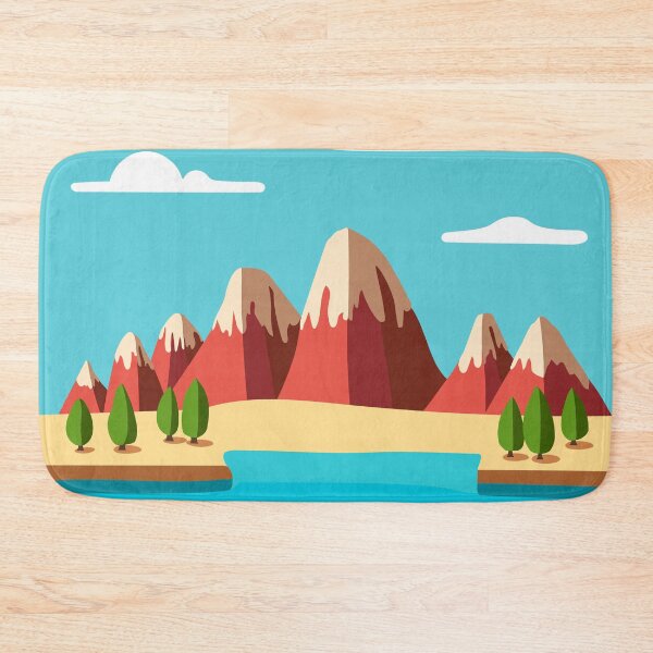 Item preview, Vector illustration of a sea and mountain cartoon landscape designed and sold by Familyshmot.