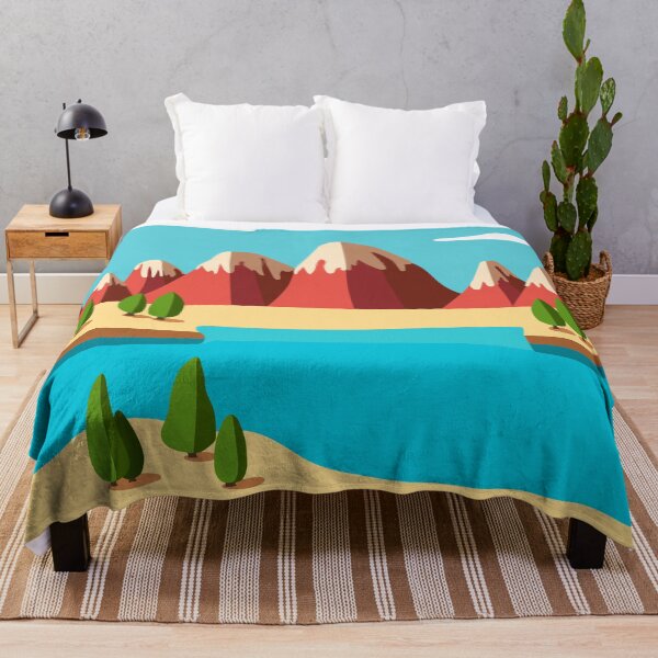 Item preview, Vector illustration of a sea and mountain cartoon landscape designed and sold by Familyshmot.